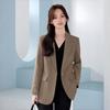Autumn Winter Korean Fashion Solid Color Button Blazer Women Loose Casual Cardigan Suit Coat Outwear