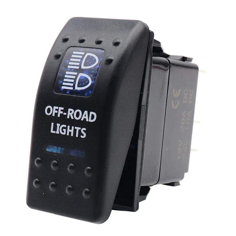 

12 В кнопка мгновенного действия кулисный переключатель синий светодиод авто поезд ATV UTV RZR лодка морской тумблер водонепроницаемый 5 контактов ВКЛ/ВЫКЛ 20 А