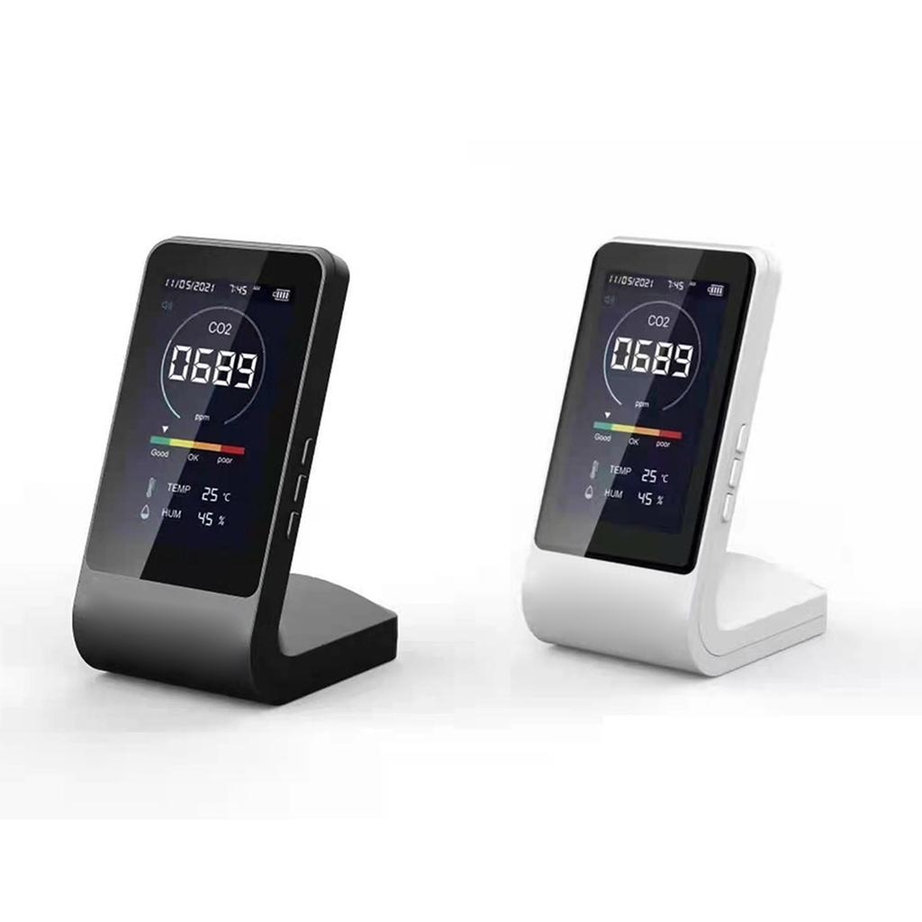 Air Quality Monitor for Time Display Indoor CO2 Detector Air Pollution CO2 Detector Temperature Humidity Professional Se