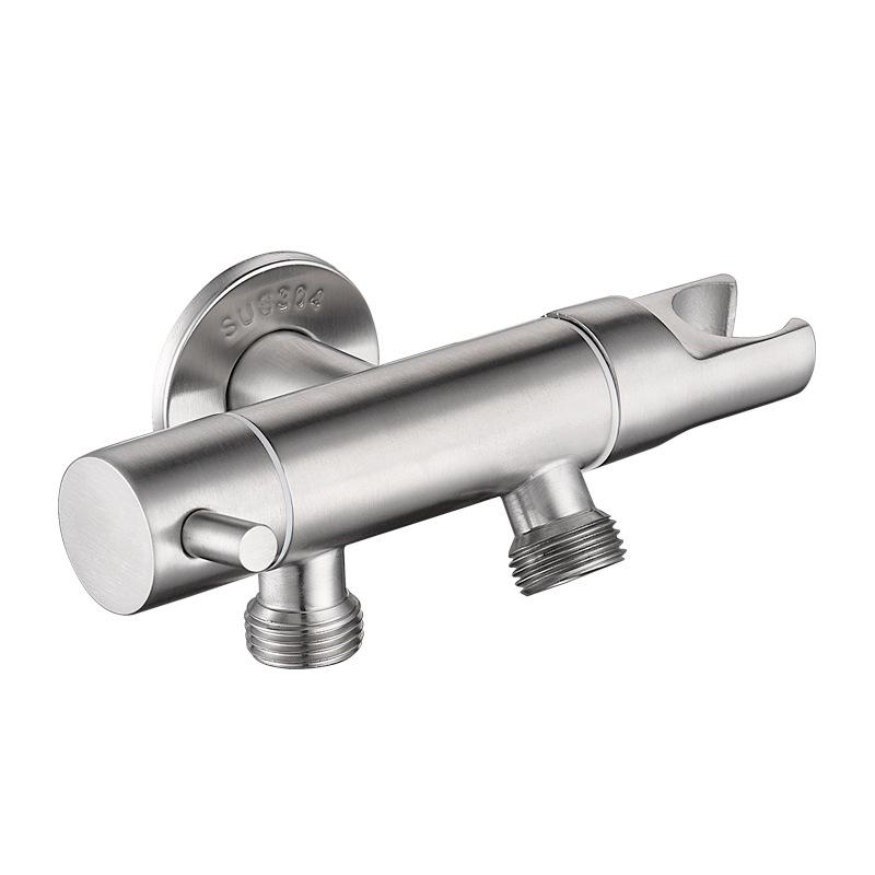 סט ידני לבידה מפלדת אל-חלד 304 סט ברז לבידה זרבובית מקלחת ניקוי עצמי שסתום זוויתי עם יציאה כפולה