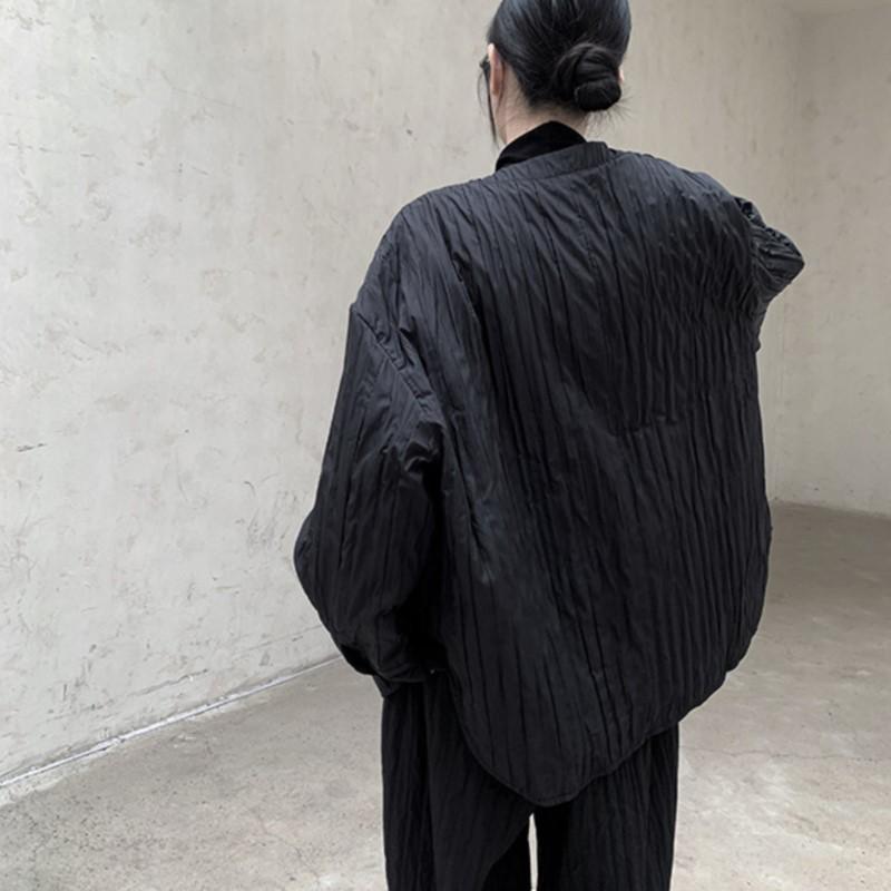 Johnature Retro Fashion Loose Long-sleeve Jacket Simple Solid Color Warm Winter Coats