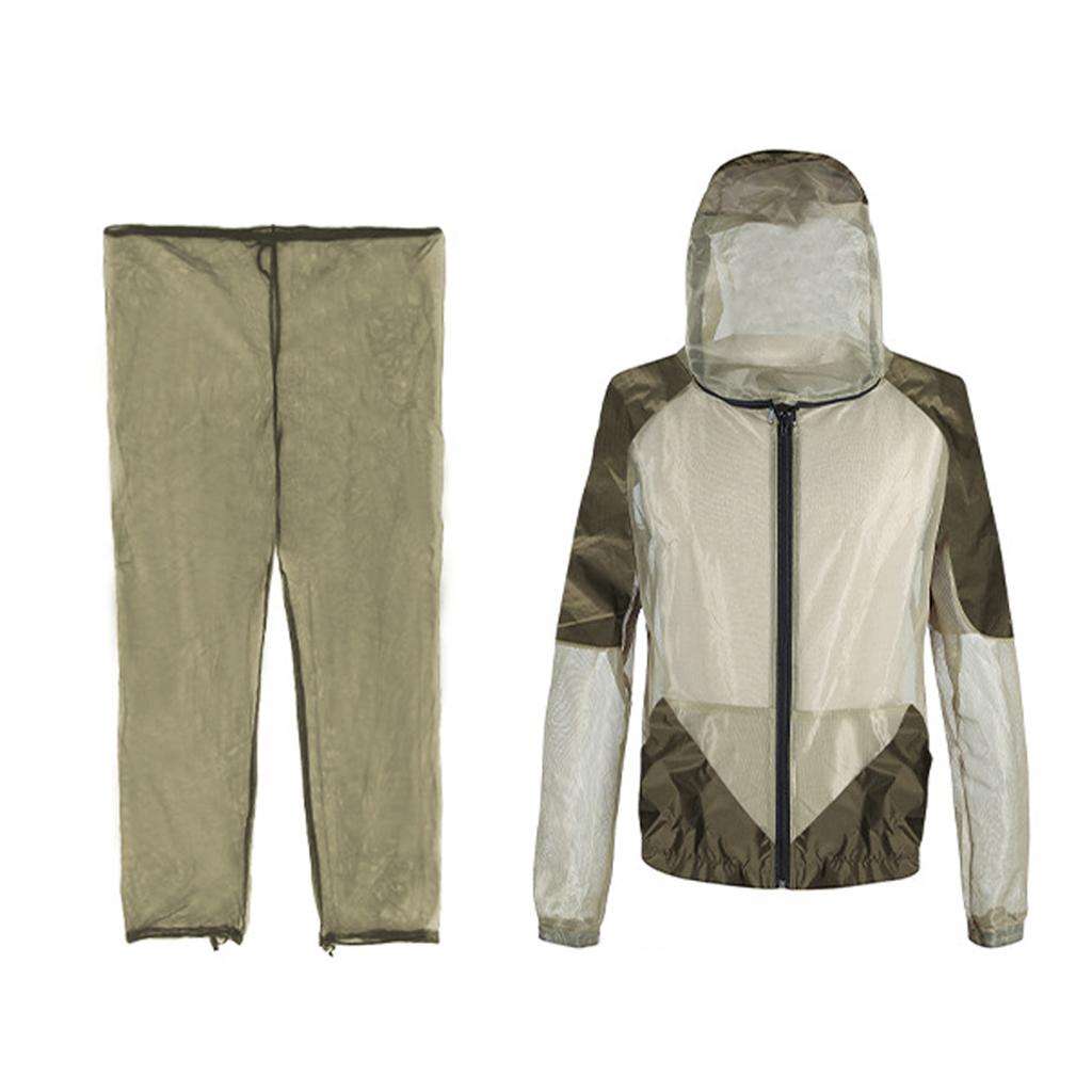 Fishing Clothes for Men High Density Mesh Protection Suit for Hiking and Fishing Long Sleeve Fishing Shirts and Pants S