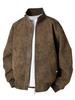 Men's Retro PU Leather Jacket with Stand Collar - Trendy, Versatile, Loose Fit for Spring and Autumn with Plus Velvet Casual Design.