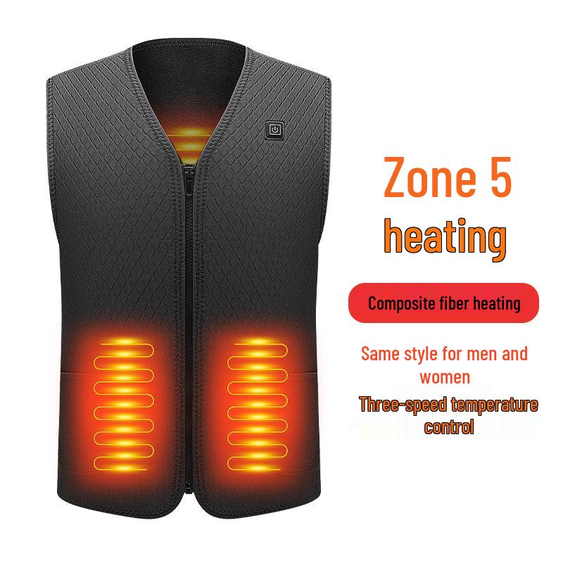 Unisex USB Heated Neoprene Vest - Smart, Constant Temperature Winter Wear