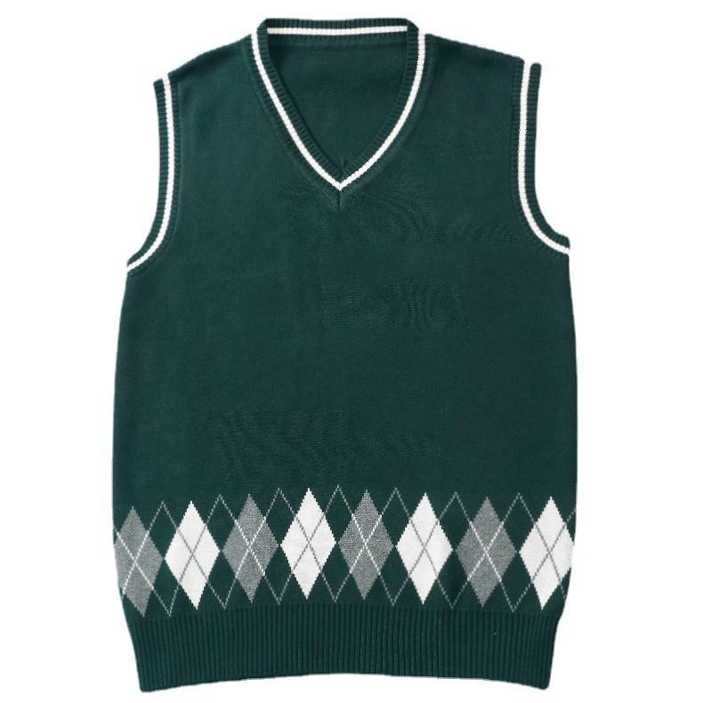 Teen Westen Kinder Strickweste Jungen & Mädchen Schuluniform Pulloverweste 100% Baumwolle V-Ausschnitt Pullover Preppy Stil Kinder Tops