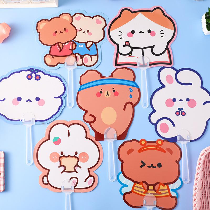 Creative Cartoon Animal Mini Folding Fan - Cute, Portable, Irregular Shape Fan for Kids and Students.
