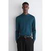 Women Merino Wool Mock Neck Sweater Teal