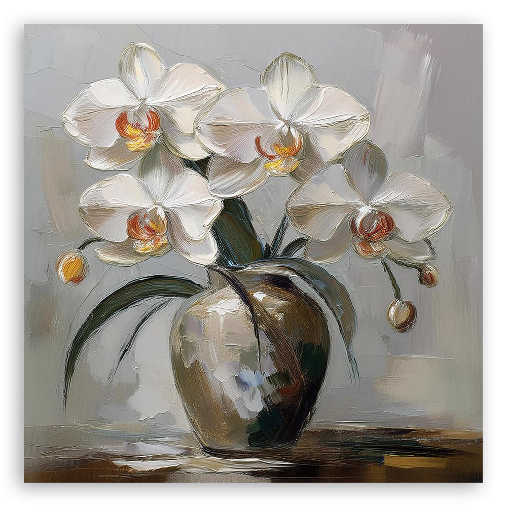 Canvas print, White flower vase