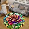 Serene Round Rainbow Multicolor Rug Pad, Non-Slip Floor Mat for Nursery