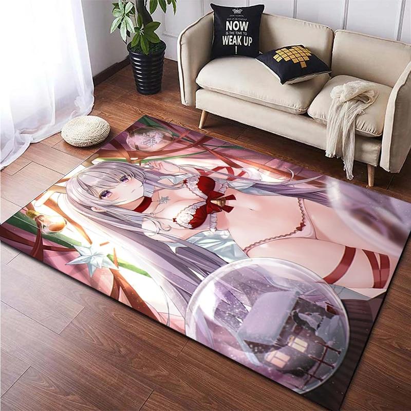 Hot Anime Sexy Girl Beauty Bedruckter Teppich für Wohnzimmer Rutschfester Teppich Schlafzimmer Moderne Heimdekoration Boden Yoga-Matte