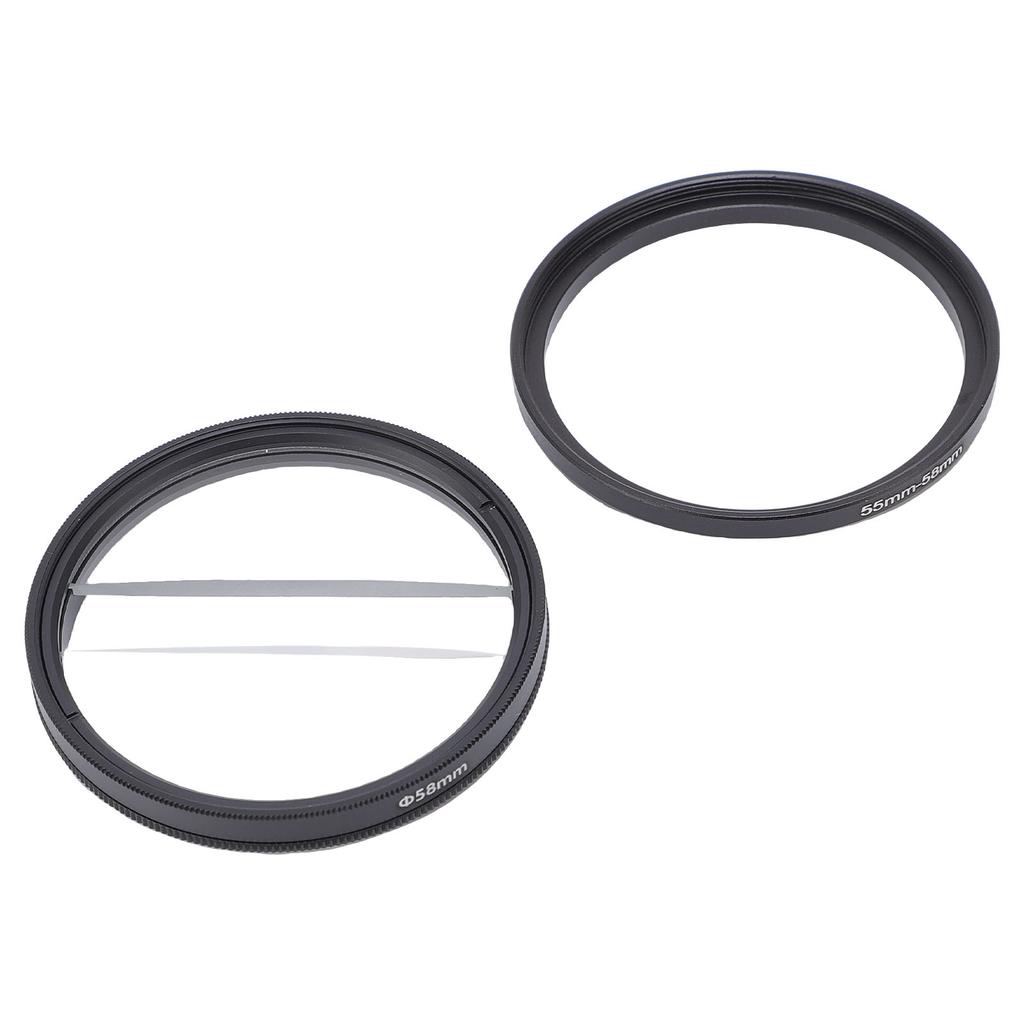 58MM Double Half Moon Special Blur Effects Filter Double Glass Camera Center Split Diopter Lens
