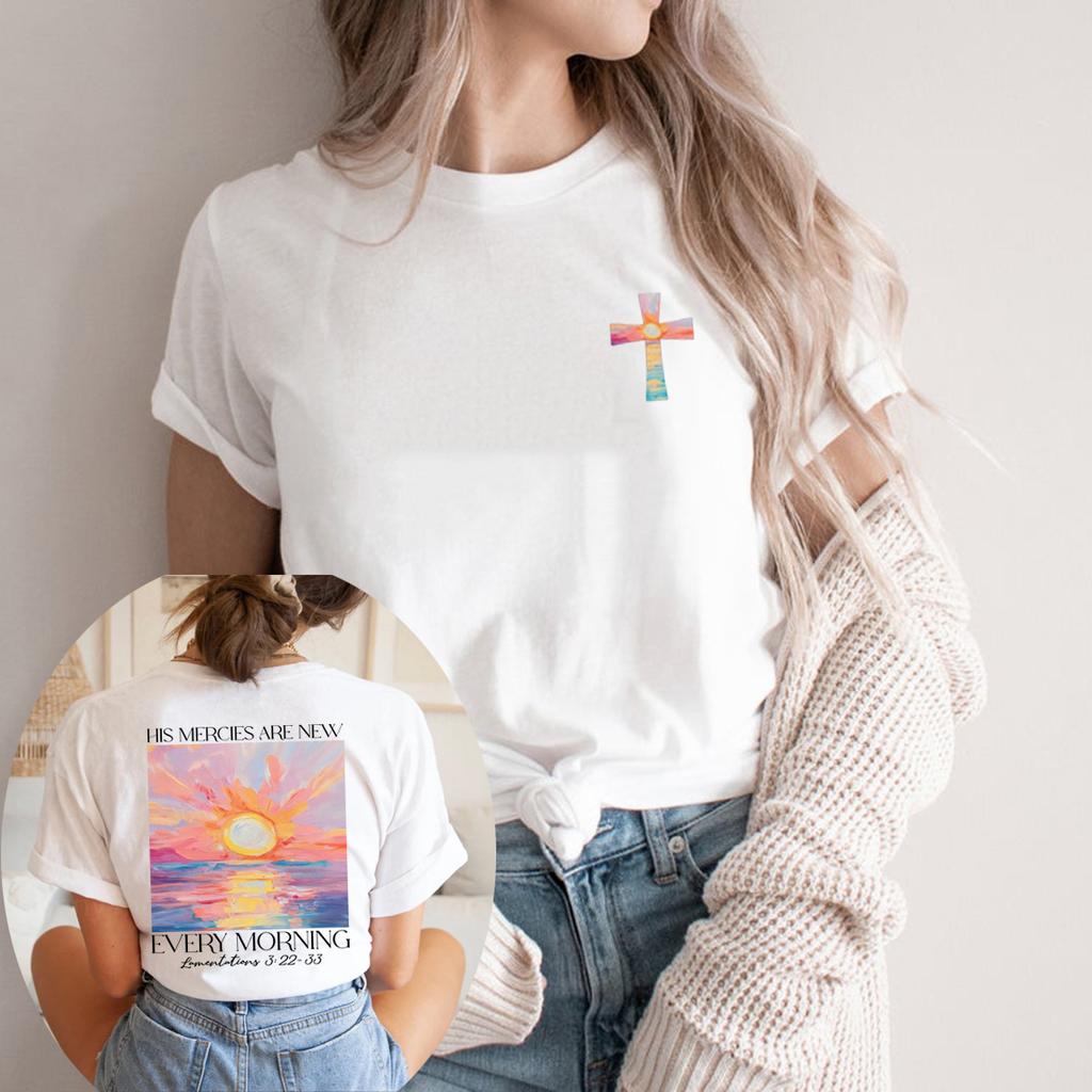 Religious T-shirt Christian Shirt Inspirational Tee Men Women Short Sleeve T-shirts Bible Verse Tops Unisex Graphic T Shirts