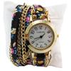 [Q5900] - 'Liberty' Designer Watch Black Multicoloured Gold - 2 Turns