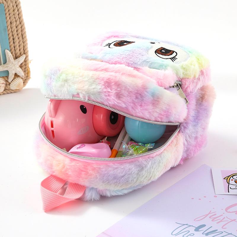 Adorable Cartoon Unicorn Fox Plush Backpack for Girls