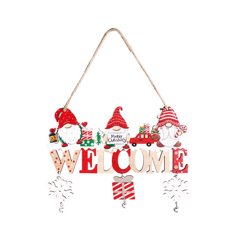 

Wooden Christmas Hanging Pendants Gnome Santa Claus Merry Christmas Decoration For Home Xmas Tree Ornaments New Year Gifts D