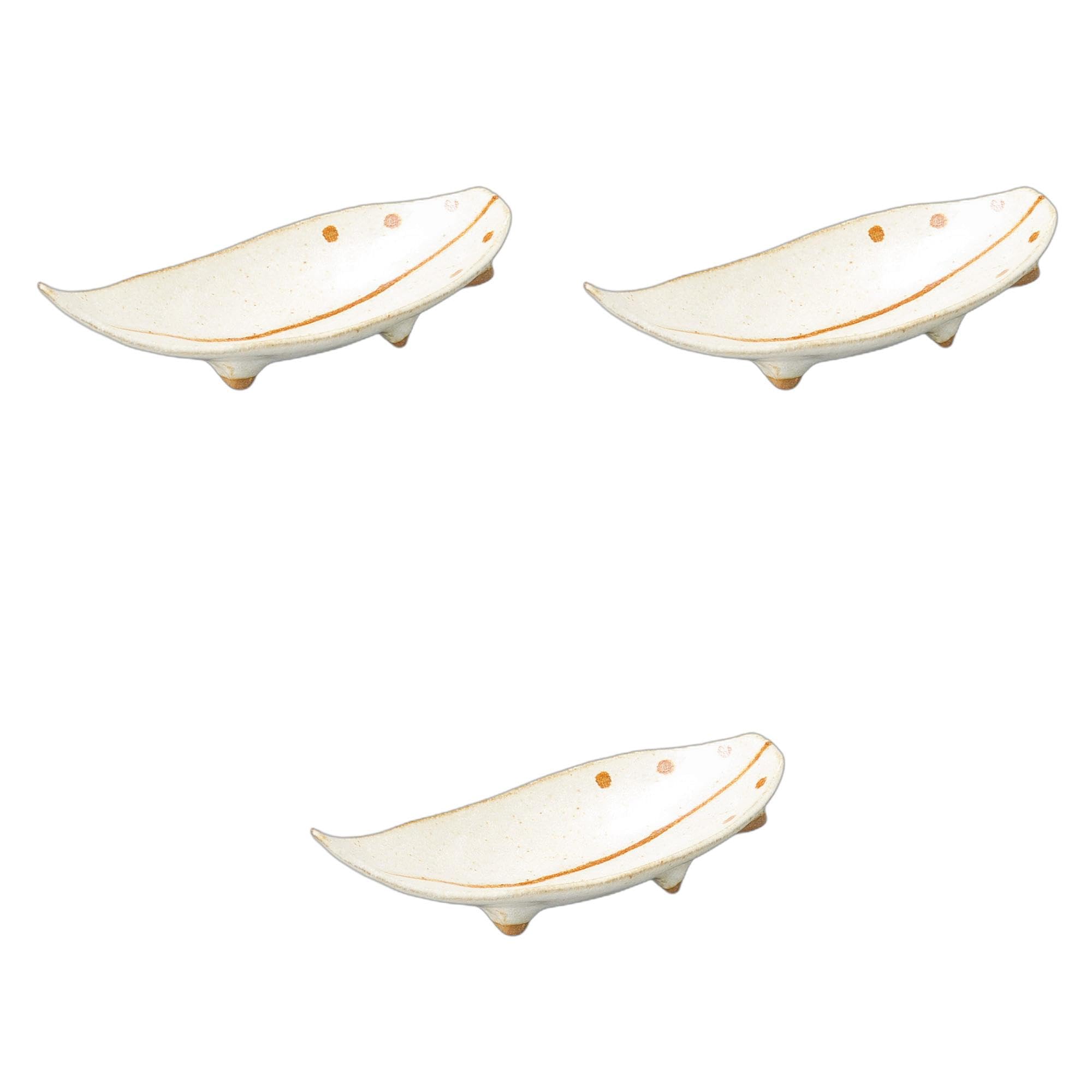 

Setomonohonpo Small Brown Line Surface Board x x Irregular Shape Ceramic Plates (Setomonohonpo) 3-Piece [11 5.3 3.5cm]