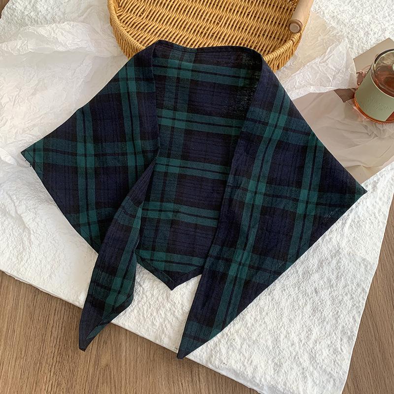 

Triangle scarf women s summer new versatile small scarf literary scarf retro rhombus headscarf headband hair accessories headgear