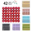 Christmas Ornament Balls 42 Pcs, 3 Cm Small Tree Baubles, Colorful Plastic Party Hanging Decorations, Holiday Party Decor Set