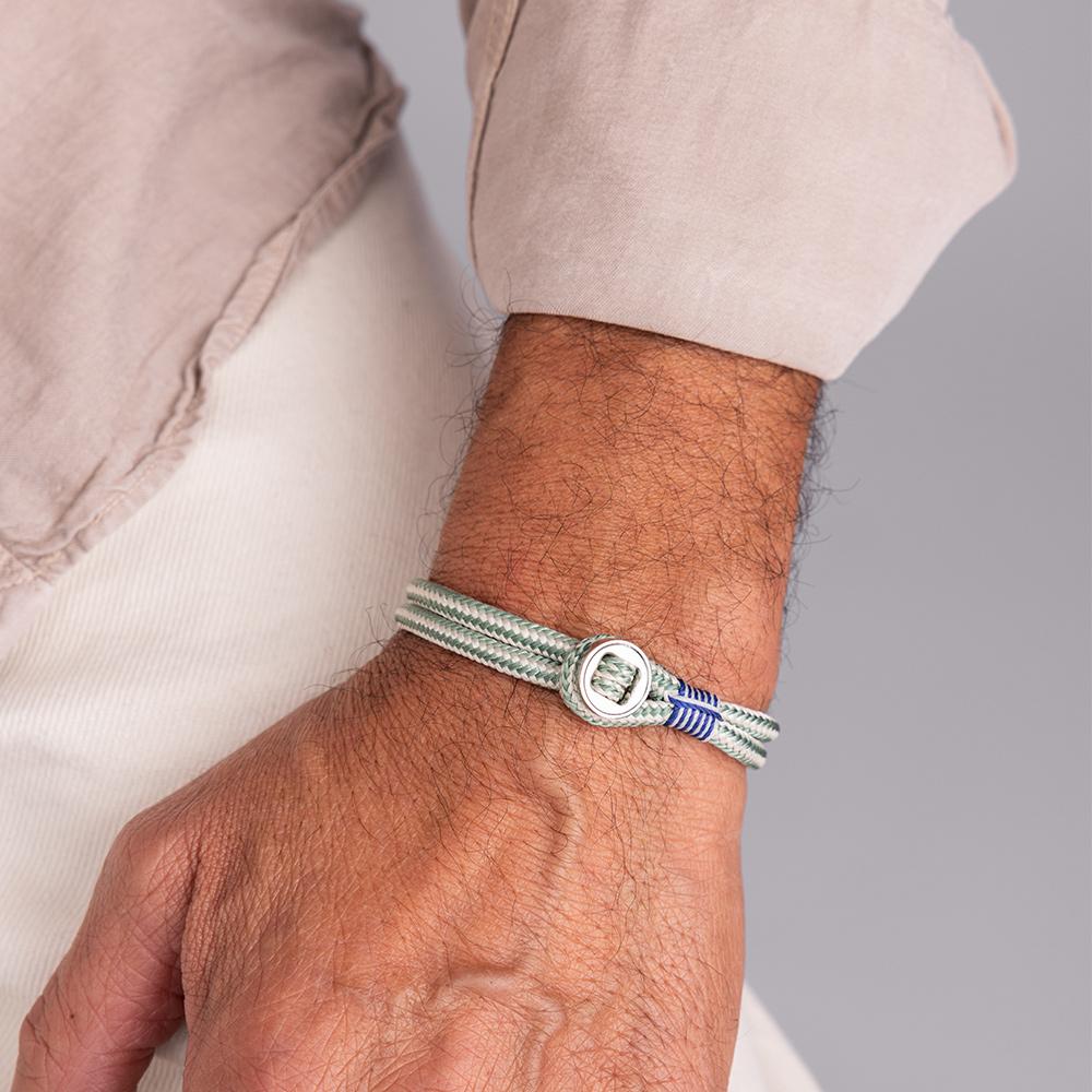 Pig&Hen Don Dino Bracelet - Cream X Atlas Green X Silver