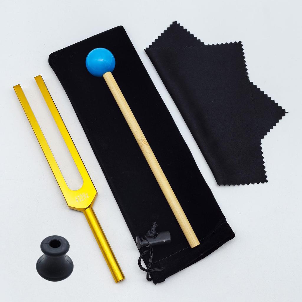 Gold 432HZ Aluminum Alloy Colored Tuning Fork with Triangle Shape.