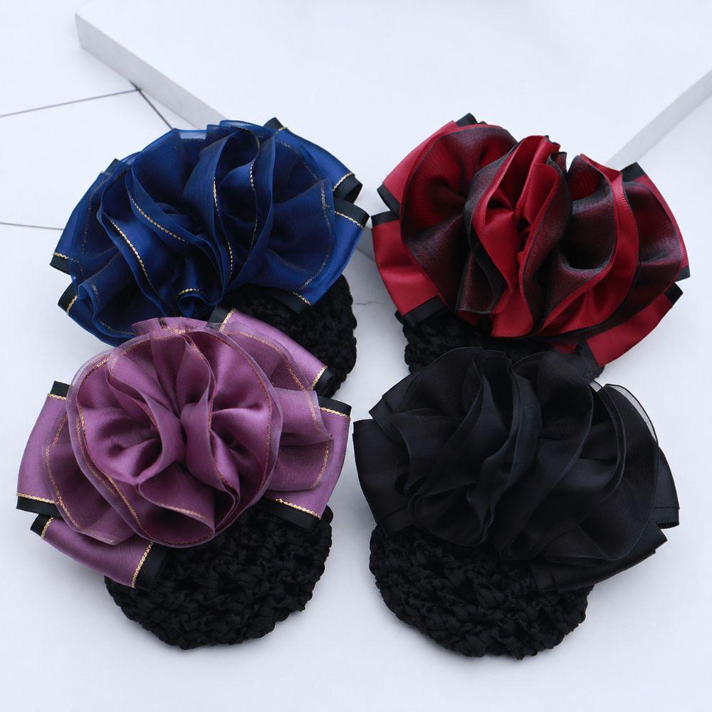 Korean Style Ballet Hair Net Updo Styling Tool Crochet Hair Bun Cover New Bow Hair Net  For Work