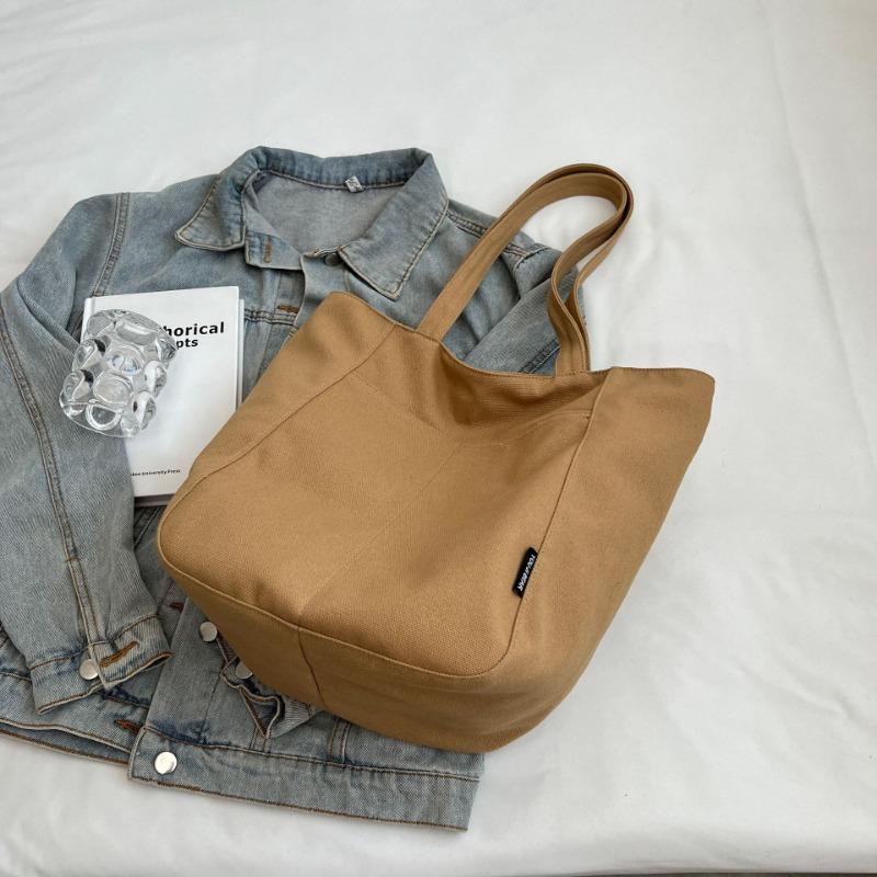 Versatile College Student Class Tote Bag Large Capacity Shoulder Tote Bag Casual Canvas Bag Women
