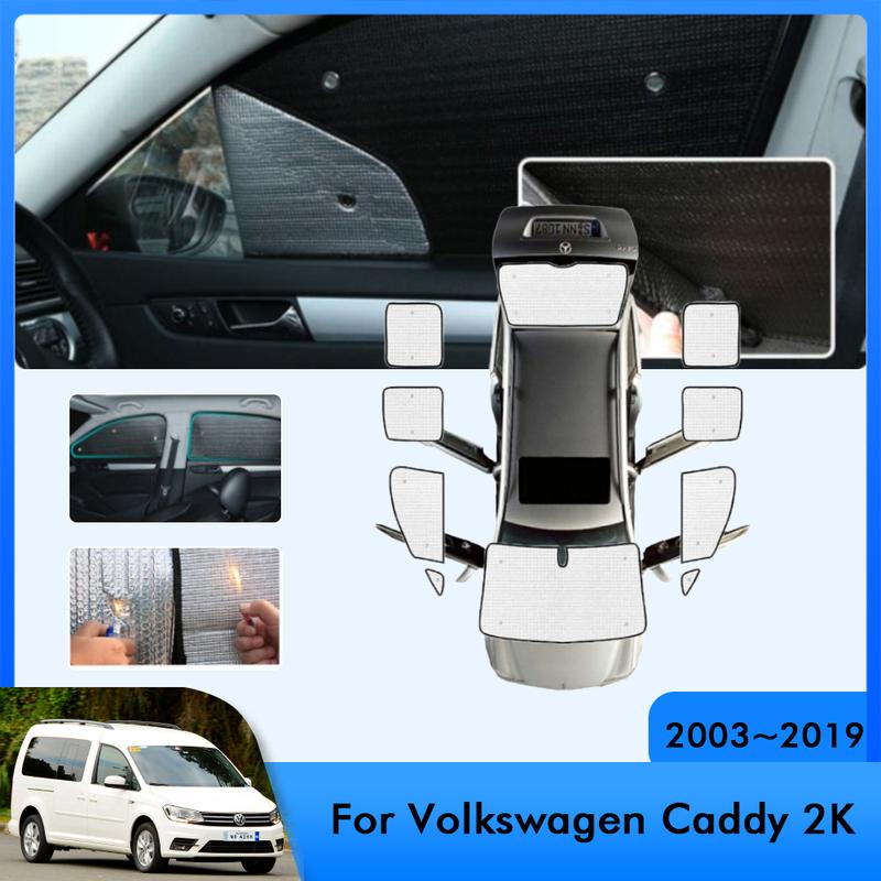 For Volkswagen VW Caddy 2K Maxi 2003~ 2018 Car Full Covers Sunshades Protector Window Anti-UV Sun Parasol Window Accessories