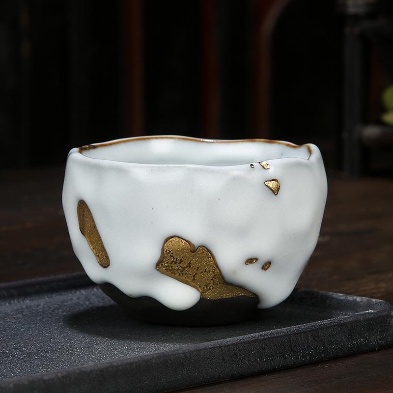 Wabi-sabi Tea Cup Handmade Japanese Retro Coarse Pottery Coffee Cup Cross-border Ceramic Tea Cup Household Water Cup Zen