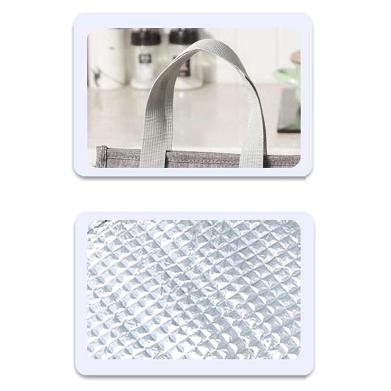 Lunch Bag Thermal Insulation Lunch Box Storage Handbag Solid Color Multifunctional Kid School Lunch Bags Picnic Food Pouch