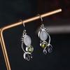 Chic Hook Engagement Wedding Jewelry Moonstone Earrings Multi-Gemstone Peridot Amethyst Ear Stud