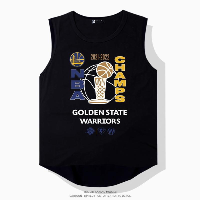 Championship Warriors Printed Summer Arc Vest Men s Basketball Sports Loose Trend Sleeveless Top 165/S