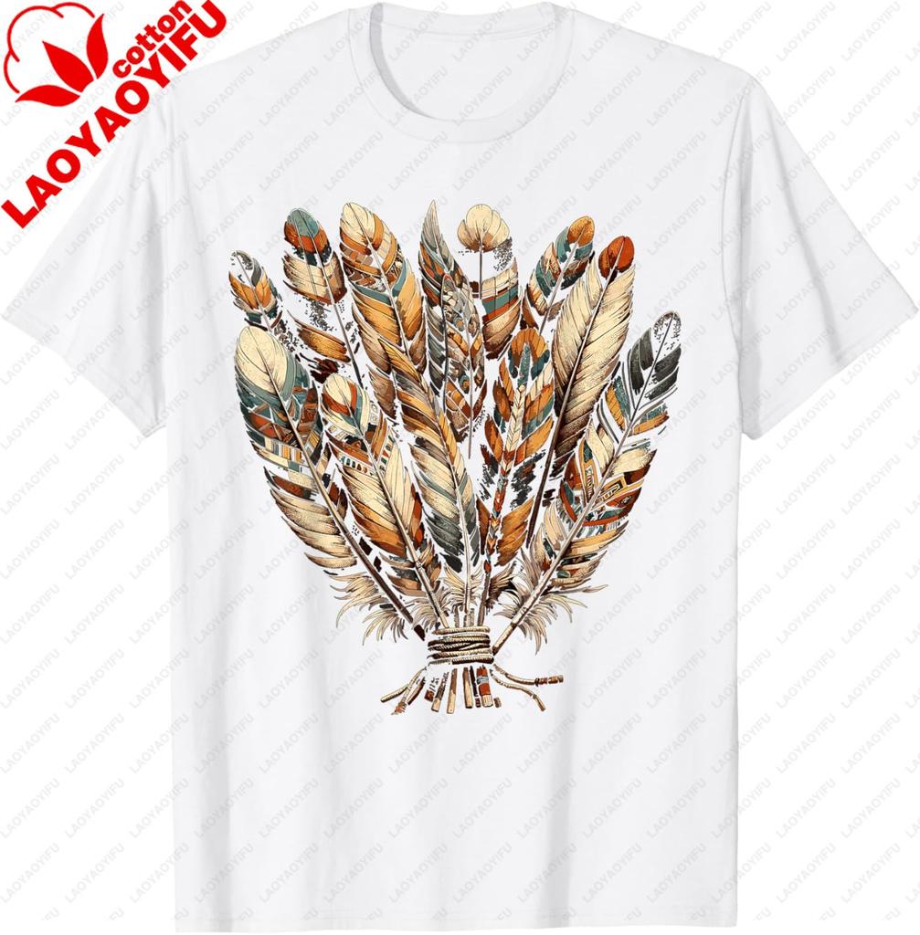 Southwest Native American Indian Tribal Feather TShirt Casual Cotton Short Sleeve Tee Vintage Graphic T Shirts Camisas