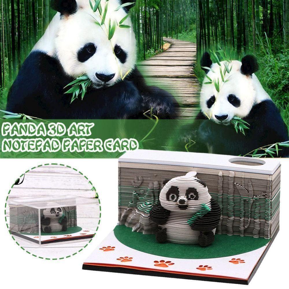 

Message Stickers 3D Memo Pad Panda Model Stereoscopic Sticky Notes 3D Note Paper Carving Model