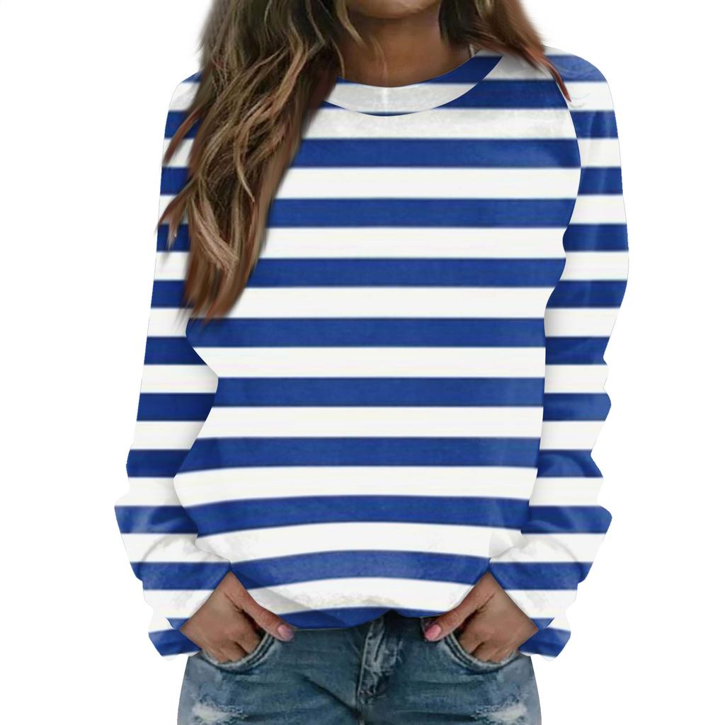 Felpa da Donna alla Moda Casual a Maniche Lunghe con Stampa Natalizia al Collo