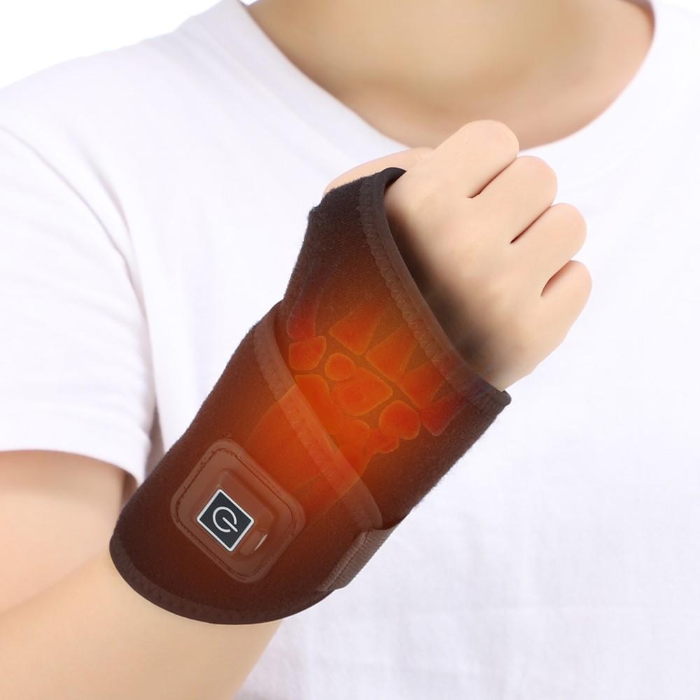 Wrist Pain Relief Massage Vibration Wrist Guard Rechargeable Electric Heating Wrist Brace Infrared Hot Compress Therapy Device