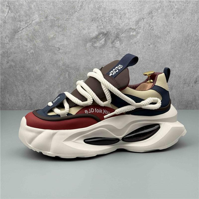 Fashion Luxury New Designer Men's Thick Soled All Match Air Cushion Shoes Causal Flats Moccasins Male Hip-hop Walking Sneakers