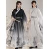 Men's Ink Wash Chinese Hanfu Traditional Wei-Jin Style Scholar Cosplay Costume