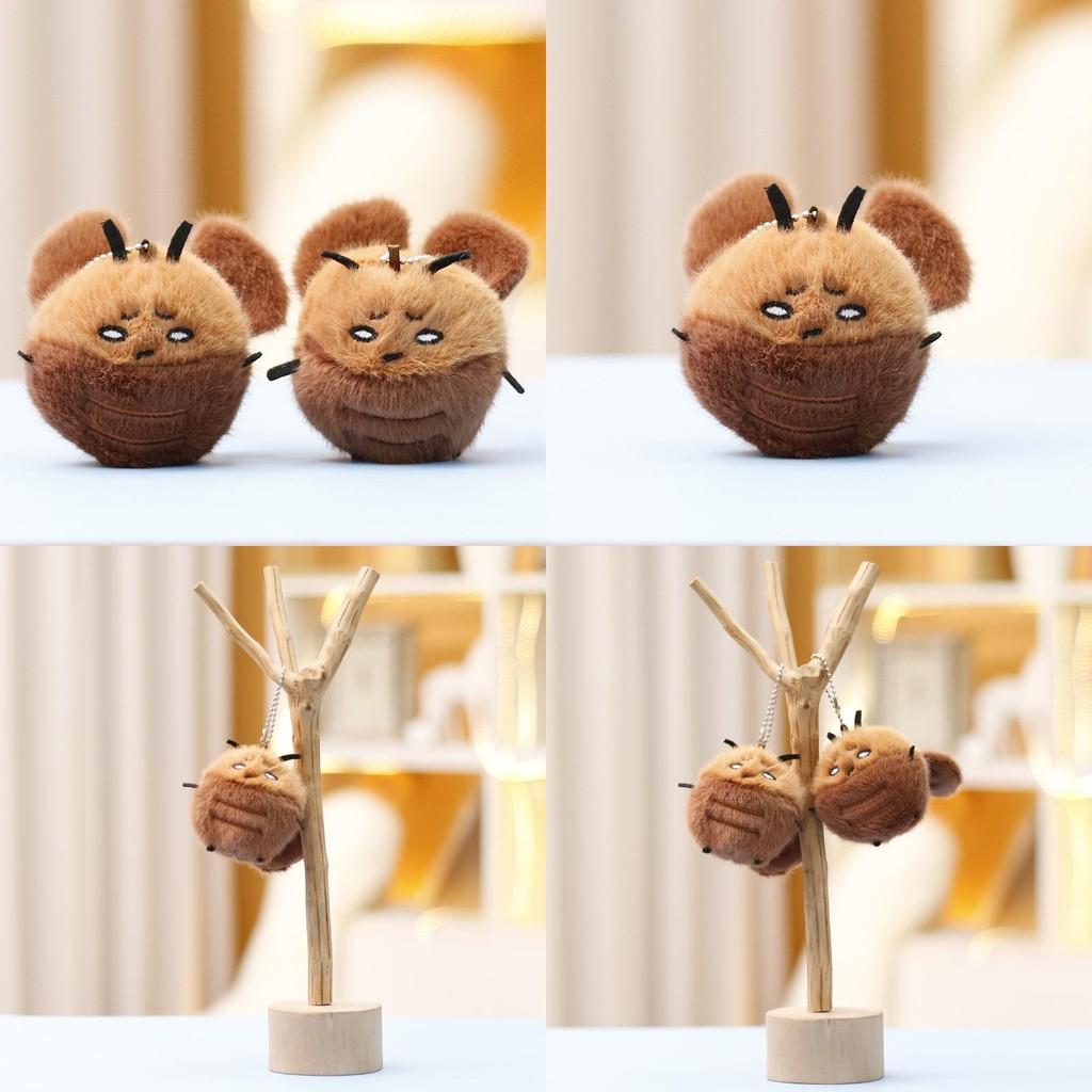 Cockroach Round Eyed Plush Keychain Stuffed Toy Cartoon Bag Decoration Gift