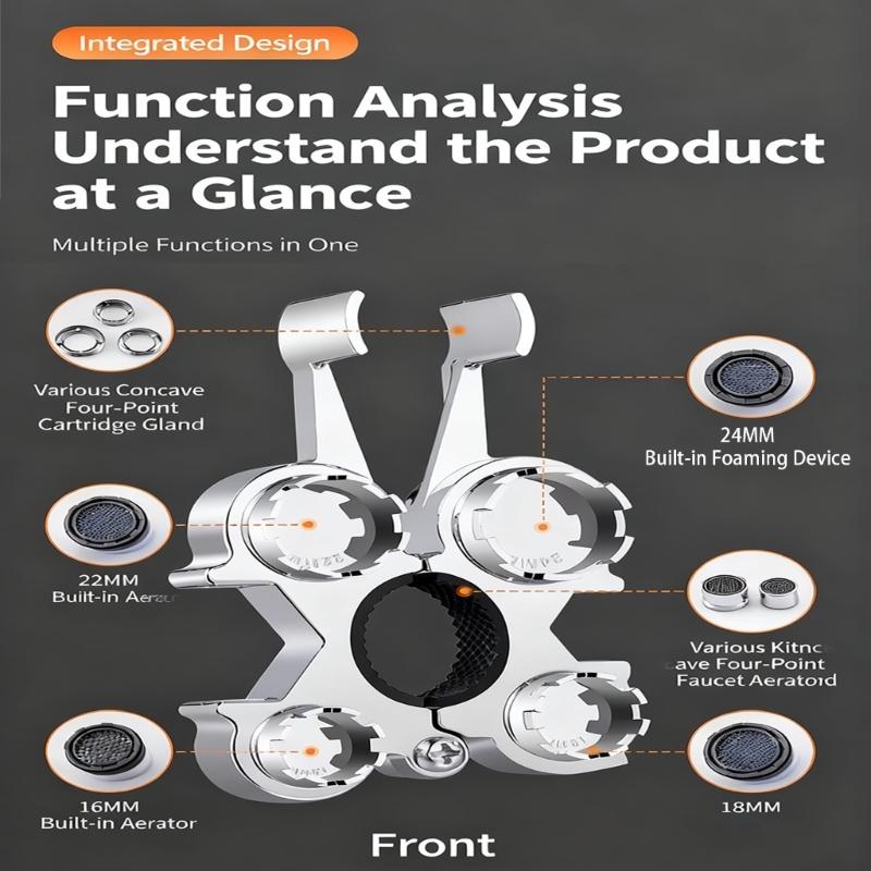 Strong Alloy Faucet Wrench Maintenance without Professional Skills Required for Quick Aerator & Cartridge Replacement