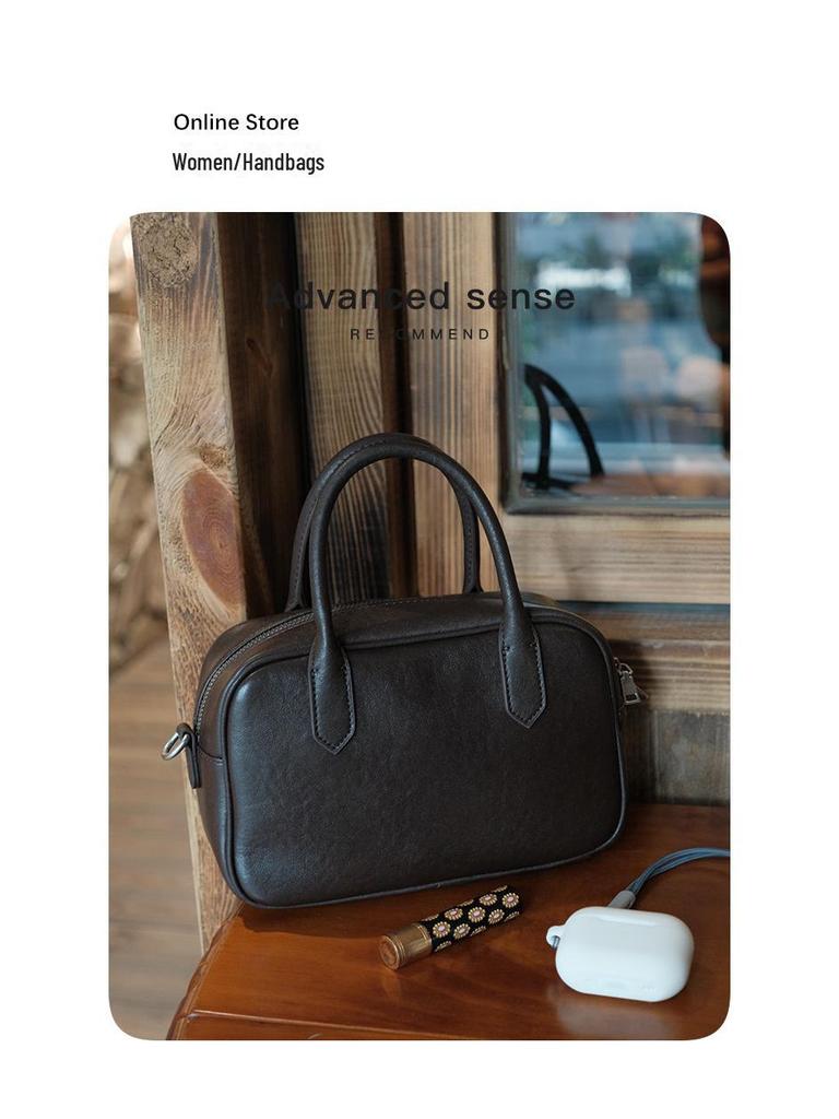 2025 Kadın Retro Bitkisel Tabaklanmış Deri El Çantası - Küçük Kare Günlük Omuz Çantası