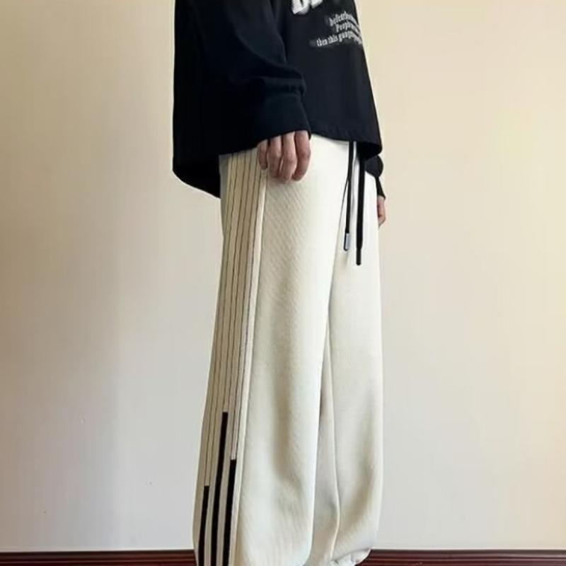 Spring and Autumn Men's New American Style Retro Leg Bangle Sports Casual Side Striped Sweatpants