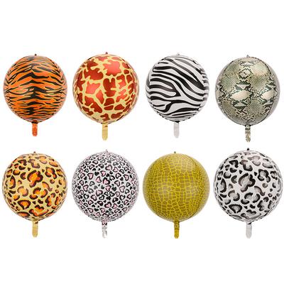4D Balloon Animal Pattern Printed Animal Stripe Three-Dimensional 4D Ball Tiger Pattern Leopard Pattern Zebra Pattern Aluminum Film Balloon