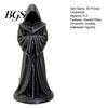 Dust-proof Resin Figure 3D Printed Hooded Robe Ornament, Matte Black Faceless Monk Figurine, Vintage Sculpture Gothic Style Sculpture, for Halloween