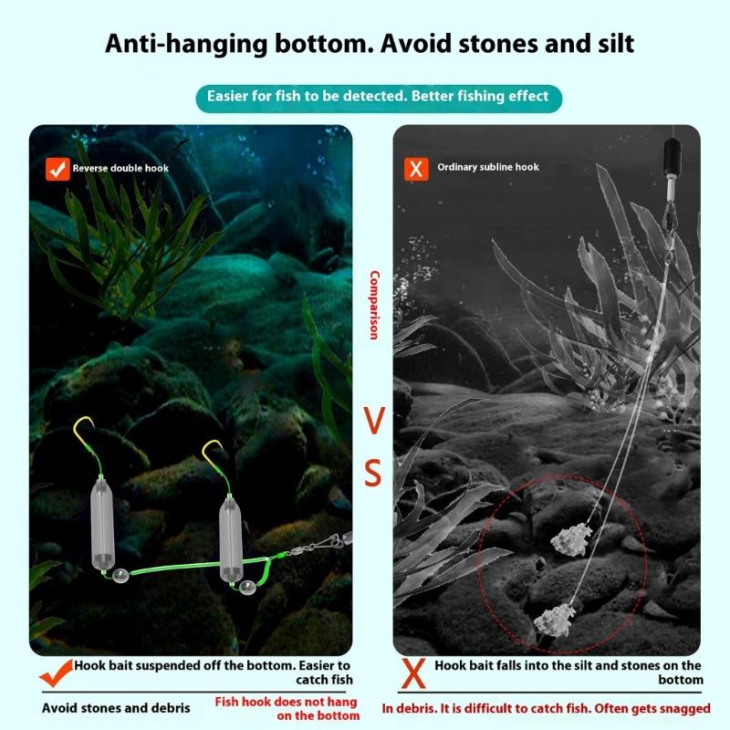 Fishing Tackle Accessories Reverse Bottom Rigs Iseni Hook Floating Tear Drop Rig Anti Separation Base Fishing Hook