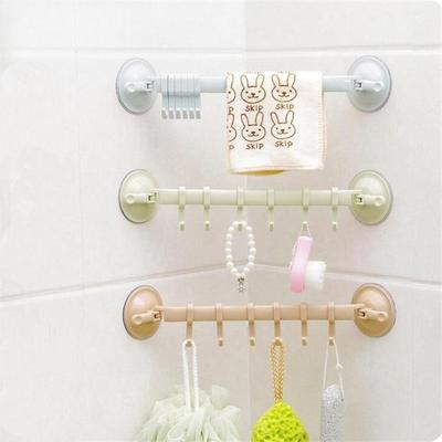Bathroom 6 Hooks Hanger Rack Wall-mounted Kitchen Cupboard Cooking Tool Storage Shelf Clothes Towel Organizer Gabgets Holder