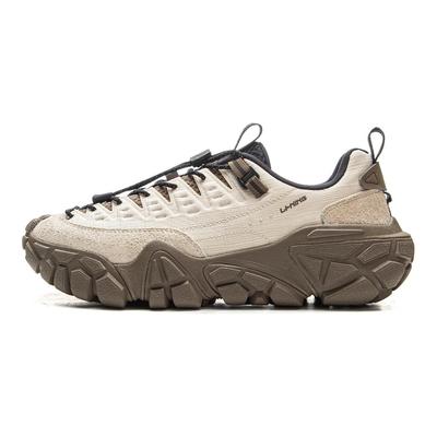 Li Ning Sand Dune Cushioning Slip Resistant Abrasion Resistant Support Low Top Casual Shoes Men's Oat Gray AGCV363-1