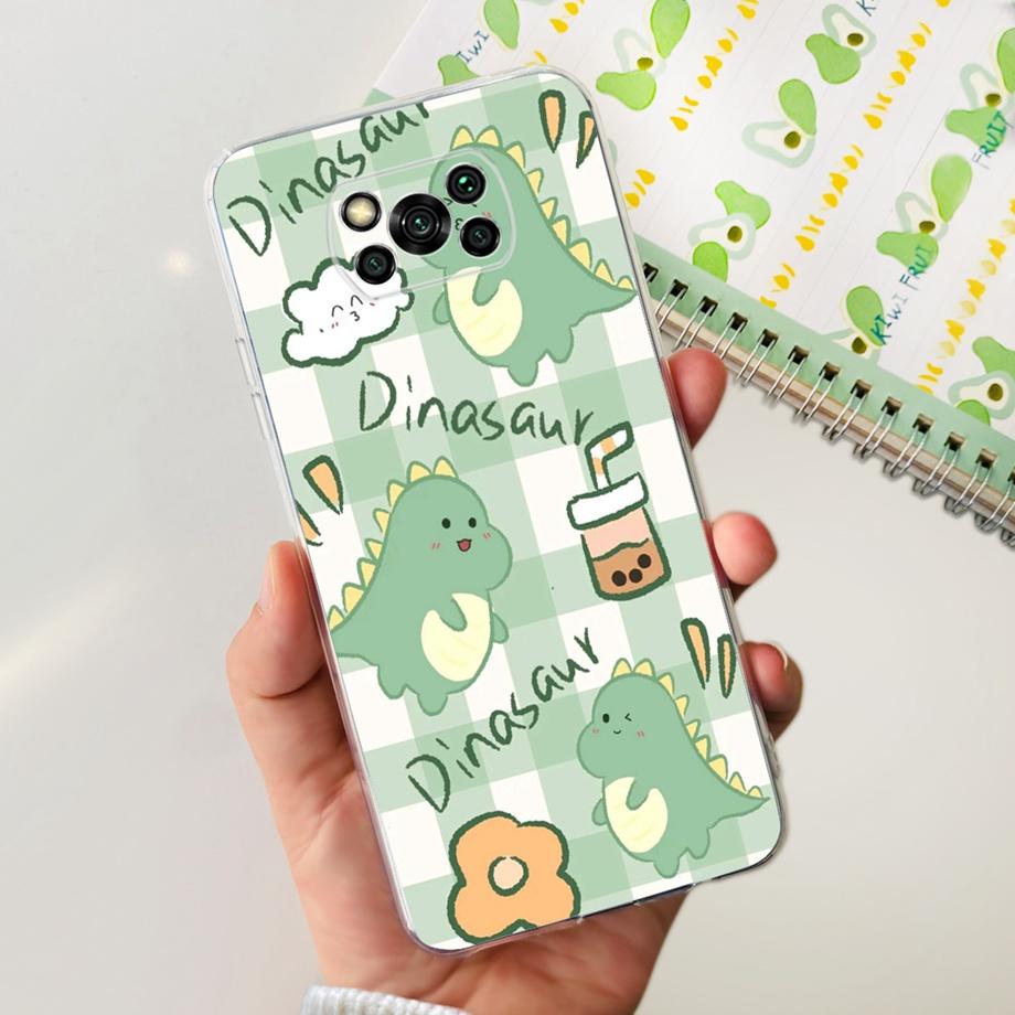For Xiaomi Poco X3 Pro PocoX3 Case Soft Silicone Clear TPU Capa Fashion Latter Cartoon Cute Pattern For Xiomi Poco X3Pro x 3 Bag