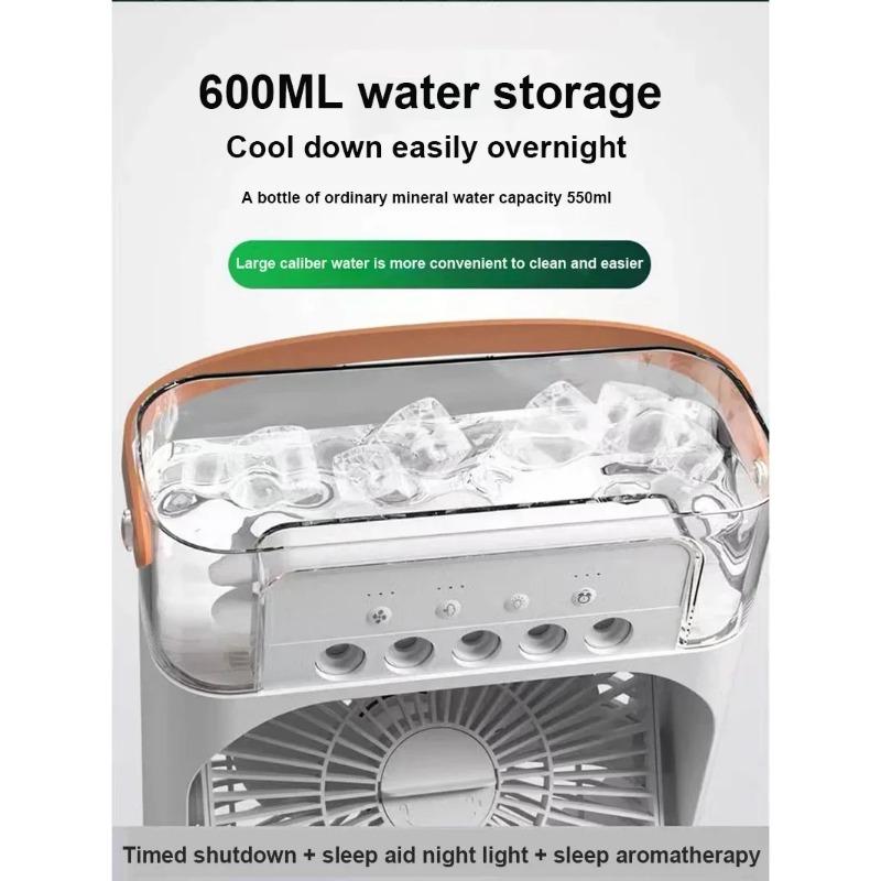 Humidificador Portátil 3 En 1 Ventilador Acondicionador de Aire Hogar Enfriador Pequeño Hidroenfriamiento Ajuste de Aire Ventiladores de 3 Velocidades para Hogar Oficina