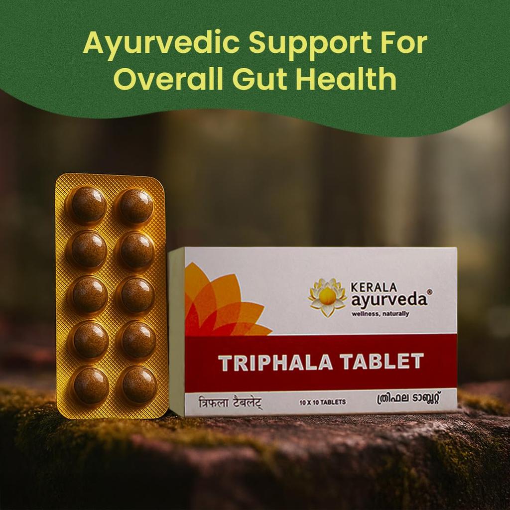 Kerala Ayurveda Triphala Churna Tablets 100 Count For Gut Health Digestive Support And Daily Bowel Balance