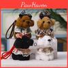 Cute Teddy Dog Plush Toy With Shortpile Fabric For Bag Accessory And Holiday Gift